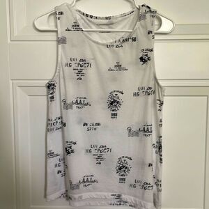 Anthropologie Paris Stamp Print Tank Top